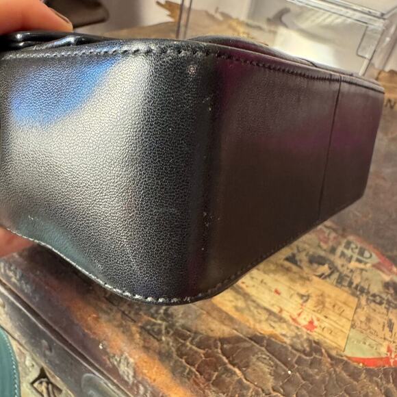 YSL Laurent Chevron Suplice Black Lambskin Double Flap Crossbody Bag GHW CoA - Picture 9 of 10